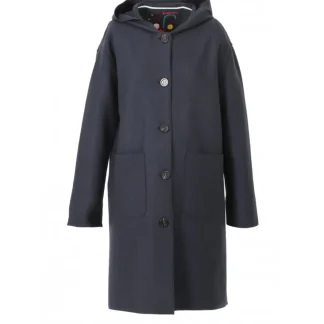 Anais Bleu Marine - Manteau En Laine Melangee^OAKWOOD Discount