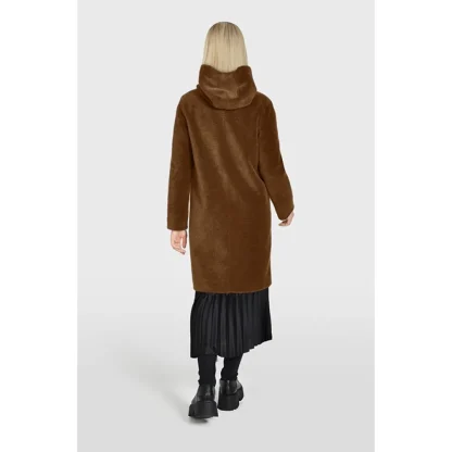 Angelique Cognac - Manteau Reversible A Capuche Effet Peau Lainee^OAKWOOD Sale