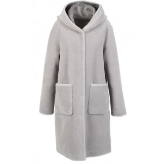 Angelique Gris - Manteau Reversible A Capuche Effet Peau Lainee^OAKWOOD Online