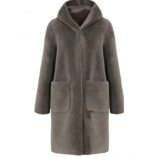Angelique Kaki Fonce - Manteau Reversible A Capuche Effet Peau Lainee^OAKWOOD Flash Sale