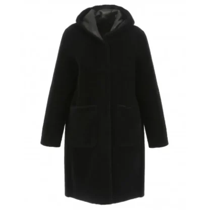 Angelique Noir - Manteau Reversible A Capuche Effet Peau Lainee^OAKWOOD Best