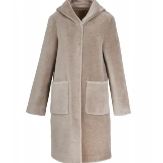 Angelique Taupe - Manteau Reversible A Capuche Effet Peau Lainee^OAKWOOD Cheap