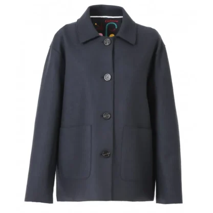 Atlanta Bleu Marine - Veste Courte En Laine Melangee^OAKWOOD Best Sale