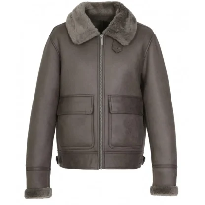 Bravour Kaki Fonce - Blouson Bomber Effet Mouton Retourne^OAKWOOD Outlet