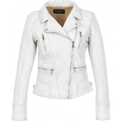 Camera Blanc - Blouson En Cuir Veritable Effet Lave^OAKWOOD Best