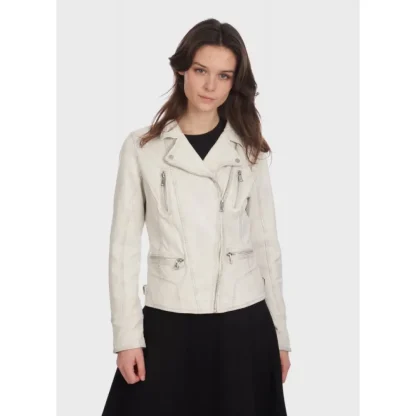 Camera Blanc - Blouson En Cuir Veritable Effet Lave^OAKWOOD Best