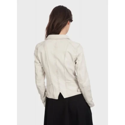 Camera Blanc - Blouson En Cuir Veritable Effet Lave^OAKWOOD Best