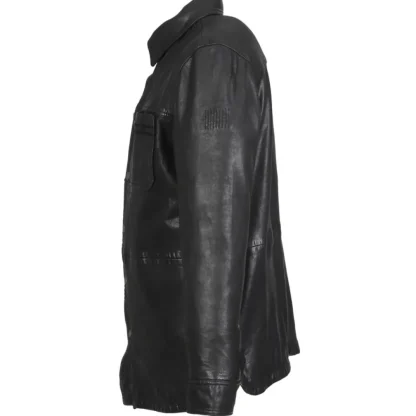 Carter Noir - Surchemise En Cuir Veritable Effet Lave^OAKWOOD Store