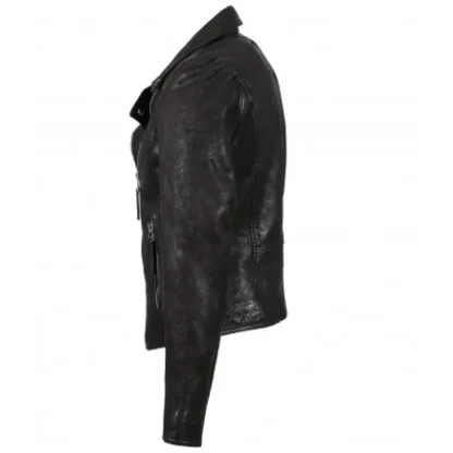 Clips Noir - Blouson Asymetrique Epure En Cuir Veritable^OAKWOOD Cheap