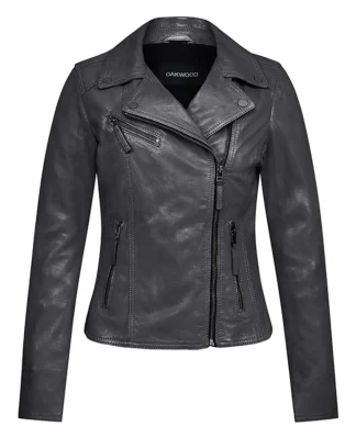 Club Metal Noir - Blouson Asymetrique Epure En Cuir Veritable^OAKWOOD Outlet