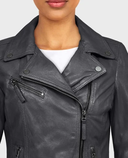 Club Metal Noir - Blouson Asymetrique Epure En Cuir Veritable^OAKWOOD Outlet