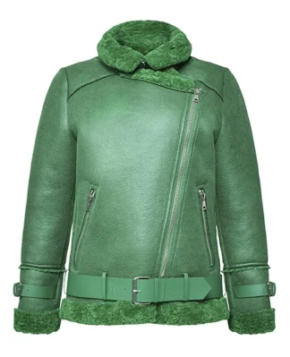 Community Vert - Blouson Bombardier Effet Peau Retournee Fourrure Synthetique^OAKWOOD Discount