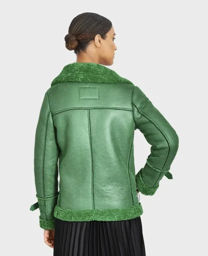 Community Vert - Blouson Bombardier Effet Peau Retournee Fourrure Synthetique^OAKWOOD Discount