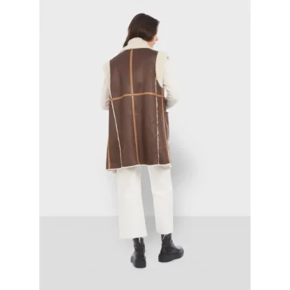 Coulisse Marron Vieilli - Manteau Sans Manche Effet Mouton Retourne^OAKWOOD Discount