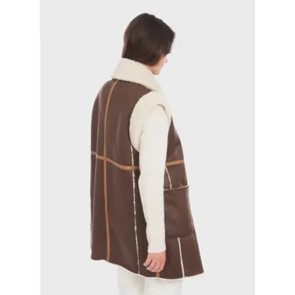 Coulisse Marron Vieilli - Manteau Sans Manche Effet Mouton Retourne^OAKWOOD Discount