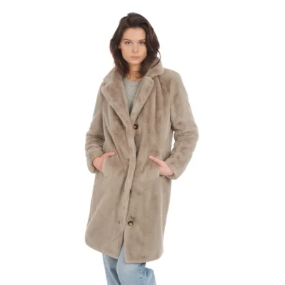 Cyber Beige Fonce - Manteau Long En Fausse Fourrure^OAKWOOD Best