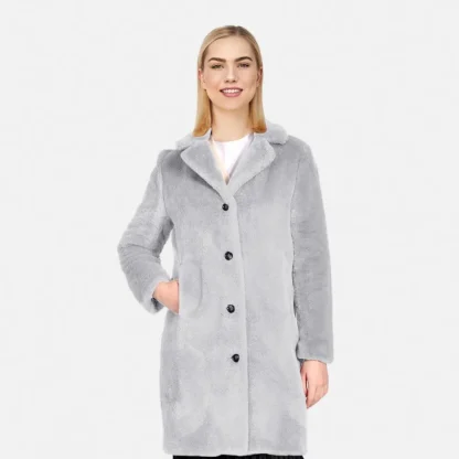 Cyber Gris Clair - Manteau Long En Fausse Fourrure^OAKWOOD Shop