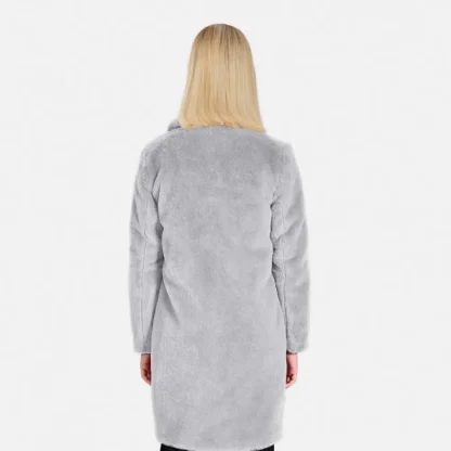 Cyber Gris Clair - Manteau Long En Fausse Fourrure^OAKWOOD Shop