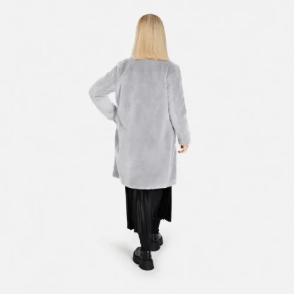 Cyber Gris Clair - Manteau Long En Fausse Fourrure^OAKWOOD Shop