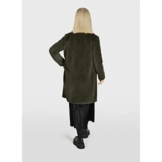 Cyber Kaki - Manteau Long En Fourrure Synthetique A Col Revers^OAKWOOD New