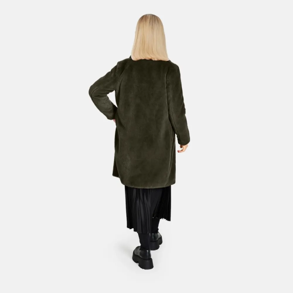 Cyber Kaki - Manteau Long En Fourrure Synthetique A Col Revers^OAKWOOD New