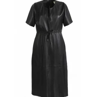 Dance Noir - Robe Fourreau En Cuir Veritable^OAKWOOD Store