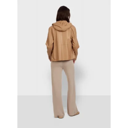 Dynamic Beige - Blouson A Capuche En Cuir Veritable^OAKWOOD Best Sale