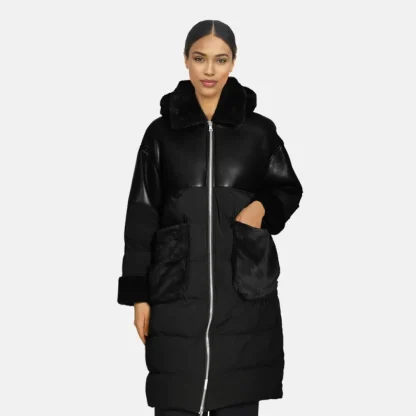 Ella Noir - Manteau Long En Fausse Fourrure / Nylon^OAKWOOD Online