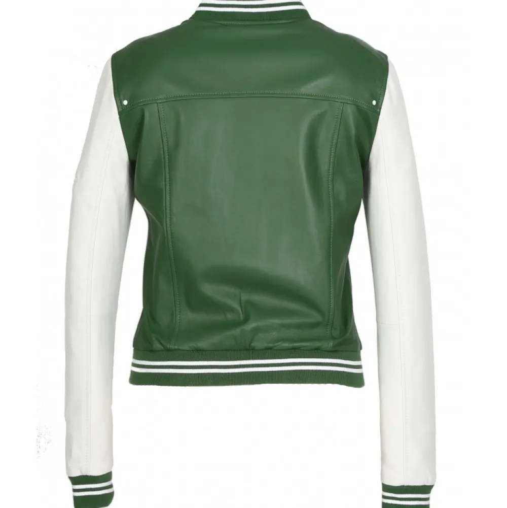 Flirt Bi Emeraude- Blouson Teddy Bi-Color En Cuir Veritable^OAKWOOD Flash Sale