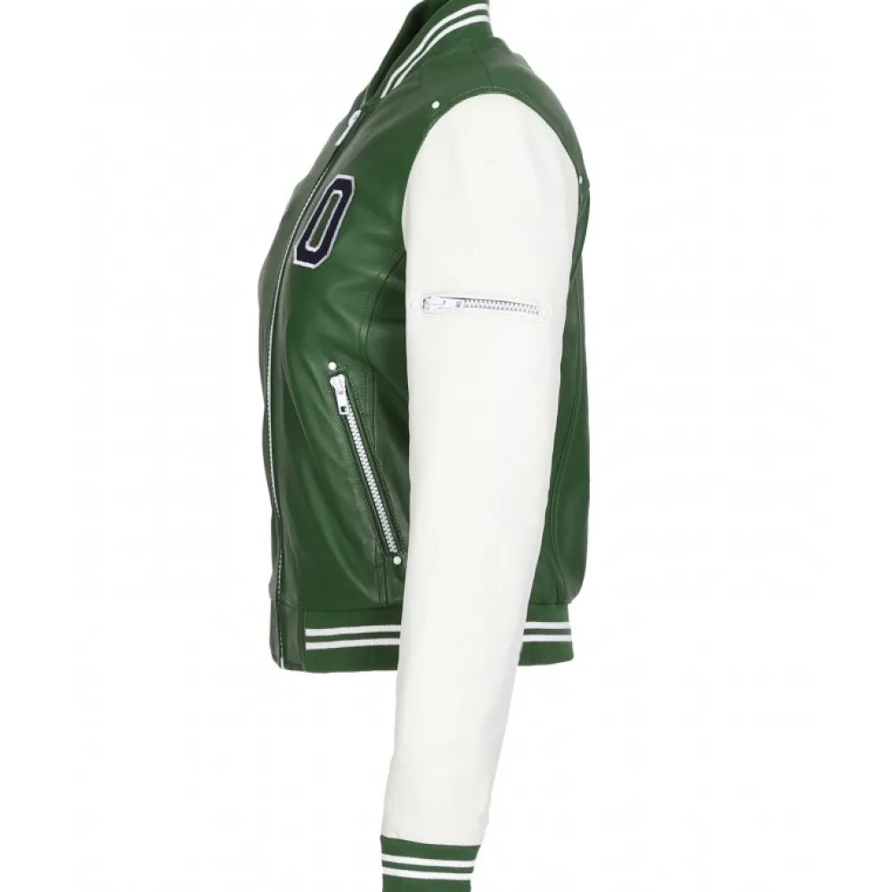 Flirt Bi Emeraude- Blouson Teddy Bi-Color En Cuir Veritable^OAKWOOD Flash Sale