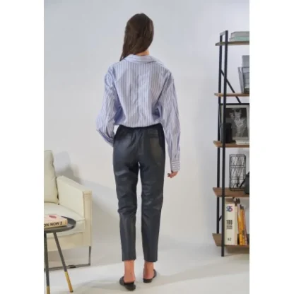 Gift Bleu Marine - Pantalon Jogpant Cuir Veritable^OAKWOOD Flash Sale