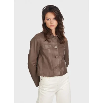 Grace Smoke - Veste Courte En Cuir Veritable^OAKWOOD Fashion