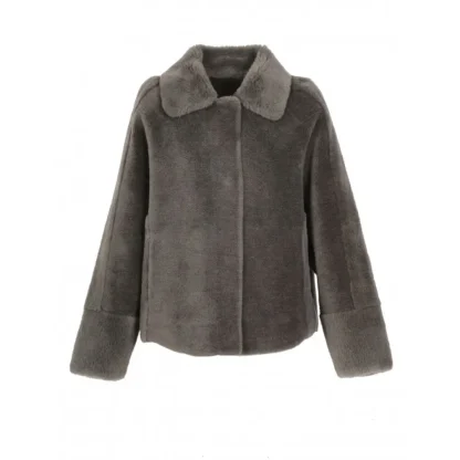 Helen Kaki Fonce - Veste Reversible Effet Peau Lainee^OAKWOOD Discount