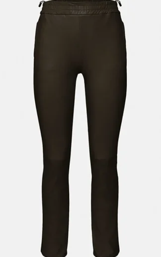 Ivana Marron Fonce - Pantalon Legging Stretch En Cuir Veritable^OAKWOOD Sale