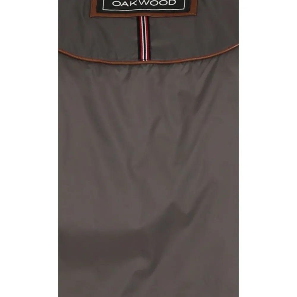 Julien Cognac - Doudoune En Cuir Veritable Col Mao A Pression^OAKWOOD New