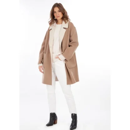 Magdalena Taupe - Manteau Court Reversible En Laine^OAKWOOD Outlet