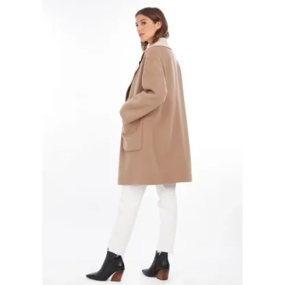 Magdalena Taupe - Manteau Court Reversible En Laine^OAKWOOD Outlet