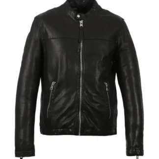 Maiden Noir - Blouson Court En Cuir Veritable^OAKWOOD Sale