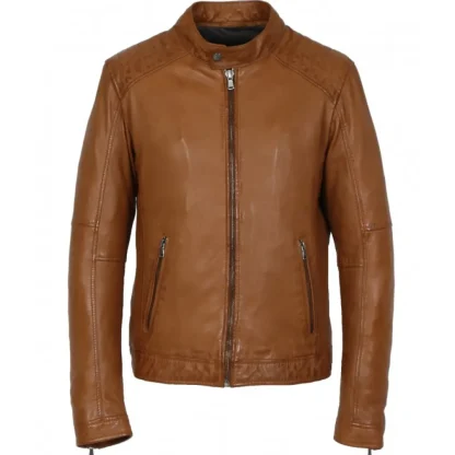 Manager Cognac - Blouson Col Mao En Cuir Veritable^OAKWOOD Cheap