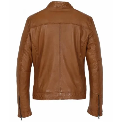 Manager Cognac - Blouson Col Mao En Cuir Veritable^OAKWOOD Cheap