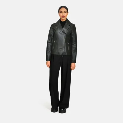 Maranta (Ref. 64592 Noir - Blouson Asymetrique En Cuir Veritable^OAKWOOD Cheap