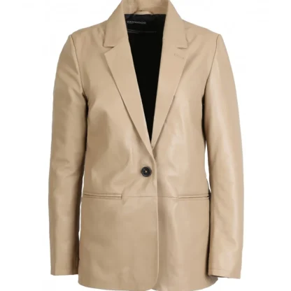 Meg Beige Fonce - Blazer En Cuir Veritable De Mouton^OAKWOOD Sale