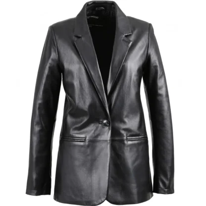 Meg Noir - Blazer En Cuir Veritable De Mouton^OAKWOOD Fashion