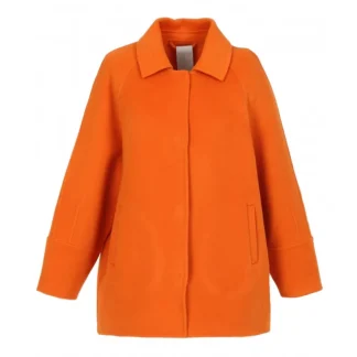 Melisse Orange - Manteau Court Oversize En Laine Melangee^OAKWOOD Cheap