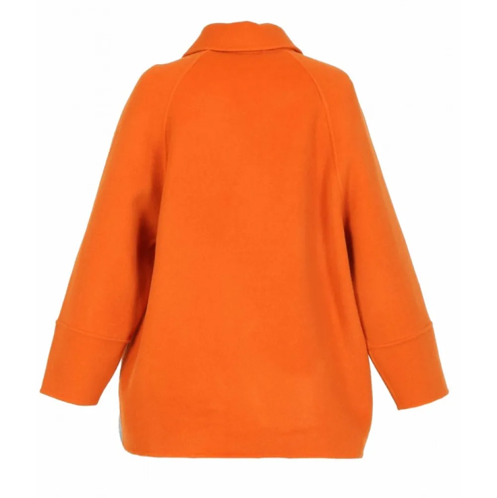 Melisse Orange - Manteau Court Oversize En Laine Melangee^OAKWOOD Cheap