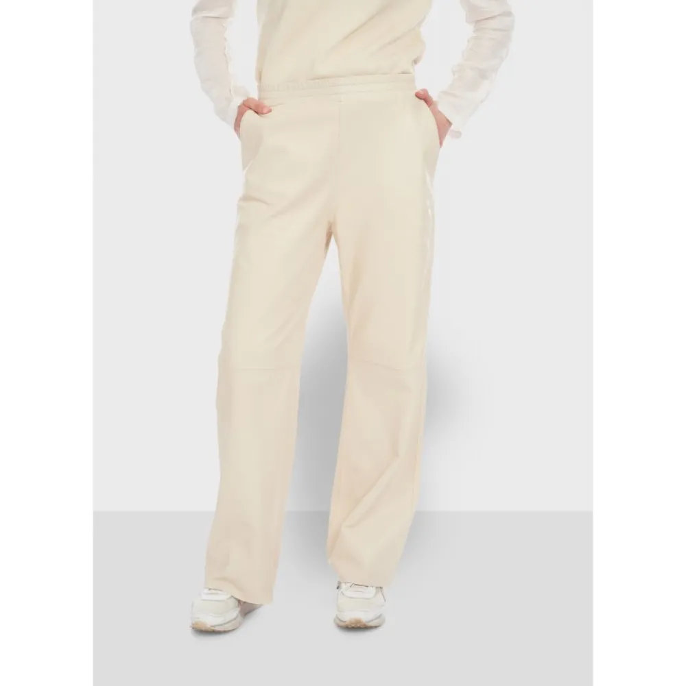 Mila Coquille - Pantalon Large Taille Haute En Cuir Veritable^OAKWOOD Outlet