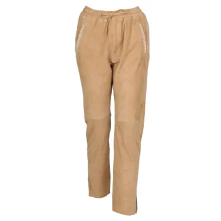 Mouna Toffee - Pantalon Jogpant Cuir Veritable Chevre Velours^OAKWOOD Hot