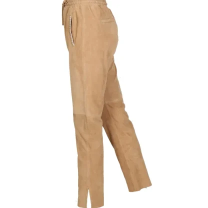 Mouna Toffee - Pantalon Jogpant Cuir Veritable Chevre Velours^OAKWOOD Hot