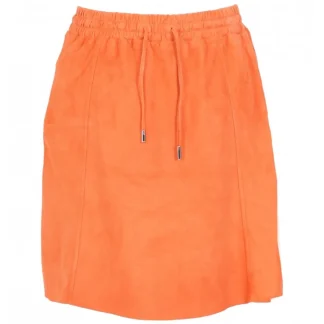 Nina Corail - Jupe Courte En Cuir Veritable De Chevre Velours^OAKWOOD Best Sale