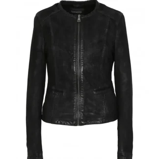 Penny Noir - Blouson A Col Rond En Cuir Veritable^OAKWOOD Best Sale